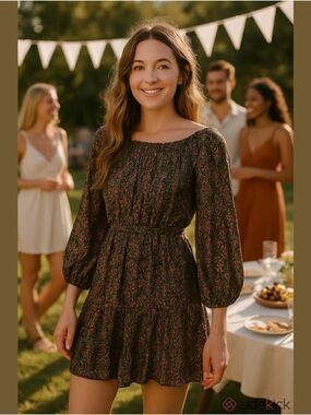 4/$97 Deal! NWT MINKPINK Olive Floral Tiered Midi Dress with Pink Blossoms